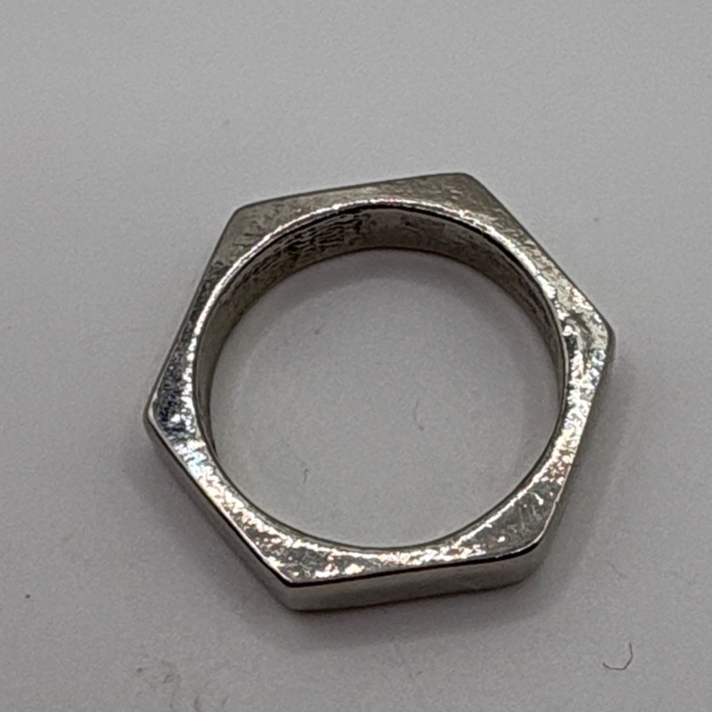 Hexagon Ring Geometric Silver 925 Ring size 4.75